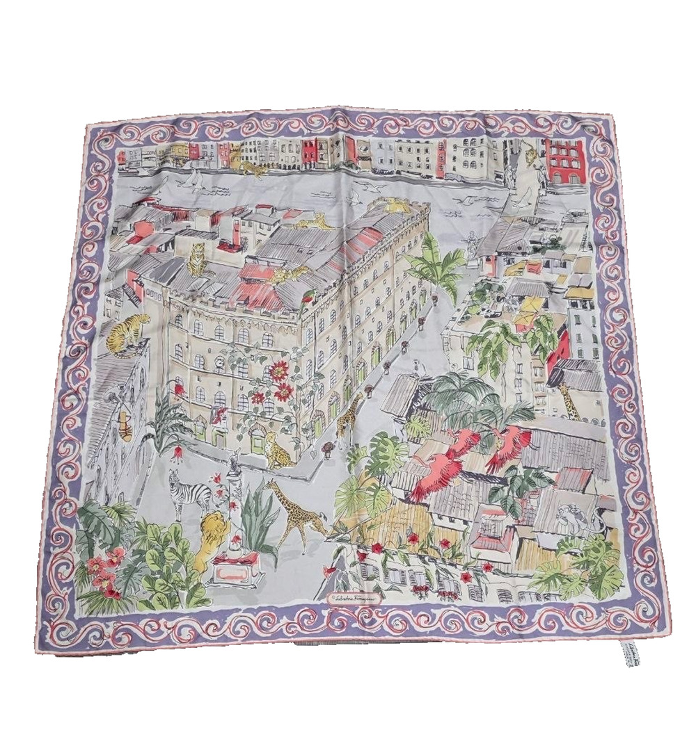 Salvatore Ferragamo Italy silk Women's Scarf Silk Shawl Econic A009601
